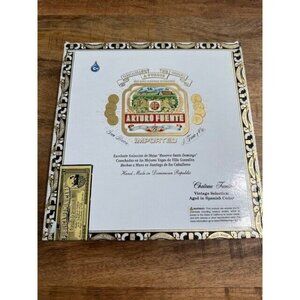 Arturo Fuente white gold 20 Chateau 9 3/8 x 9 3/4 x 1 3/8 Empty cigar box Craft